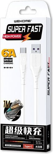 WK WDC-152 USB 2.0 Cable USB-C male - USB-A 30W White 1m (250692)