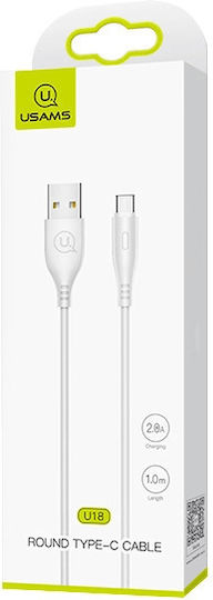 Usams US-SJ267 USB 2.0 Cable USB-C Male - USB-A 10W White 1m SJ267USB02