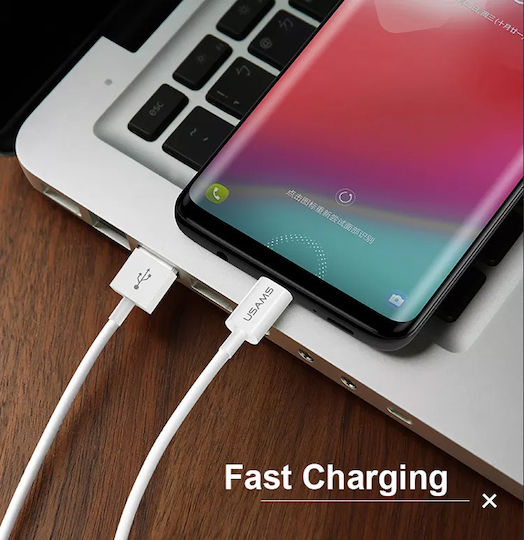 Usams US-SJ285 USB 2.0 Cable USB-C male - USB-A 10W Λευκό 1m SJ285USB01