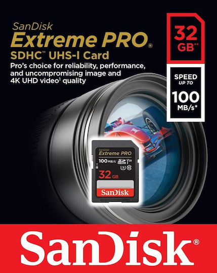 Sandisk Extreme Pro SDHC 32GB Class 10 U3 V30 UHS-I