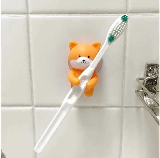 Kikkerland DOG Plastic Wall Μounted Toothbrush Holder Orange