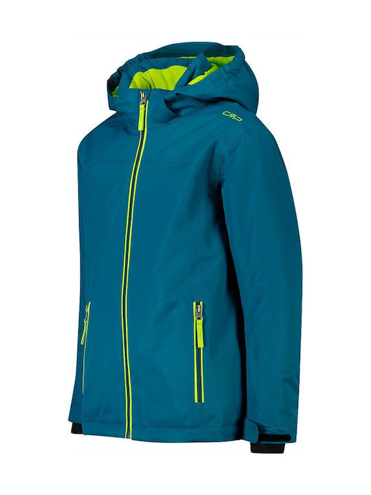 Kids' Sports Jacket Short Windproof with Hood Blue