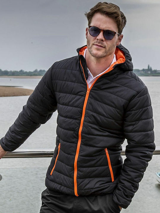 Result Core Herren Winter Jacke Puffer Winddicht Black / Orange