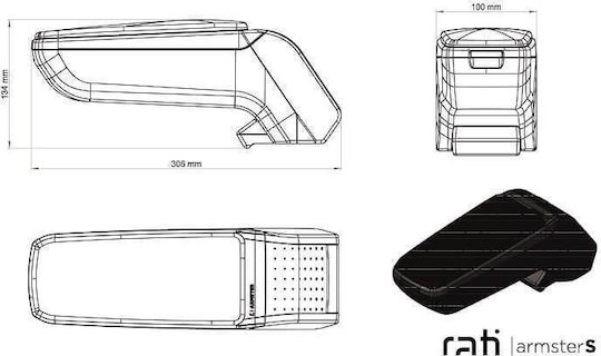 Rati Armster Конзола за подлакътник на кола Универсален Черен цвят