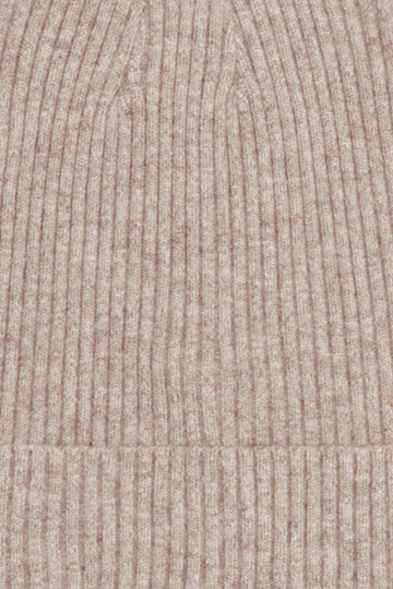 Zenna Beanie Beanie with Rib Knit in Beige color