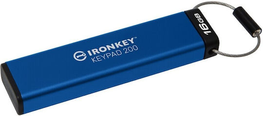 Kingston IronKey Keypad 16GB USB 3.2 Stick Blue