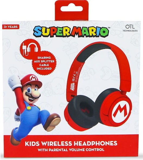 OTL Super Mario Icon Fără fir / Cu fir Pentru copii On Ear Căști Roșii