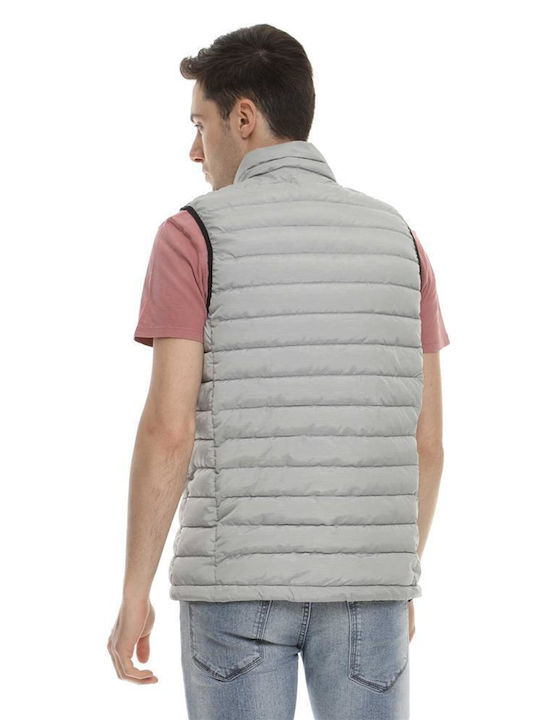 Double Men's Sleeveless Puffer Jacket Gray