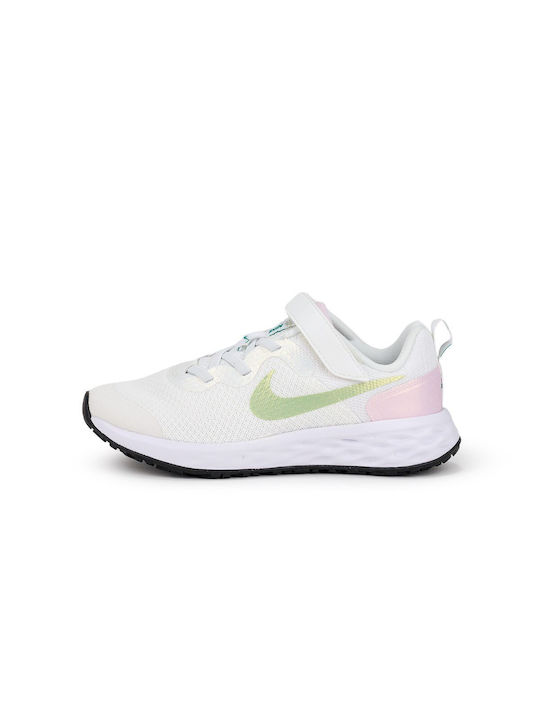 Nike Kids Sports Shoes Running Revolution 6 Summit White / Pink Foam / White / Honeydew
