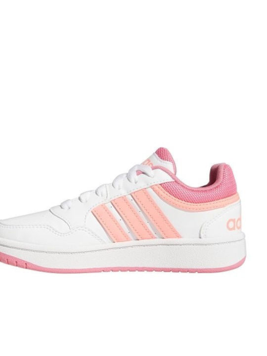 Adidas Kids Sports Shoes Basketball Hoops 3.0 K Cloud White / Rose Tone / Acid Red