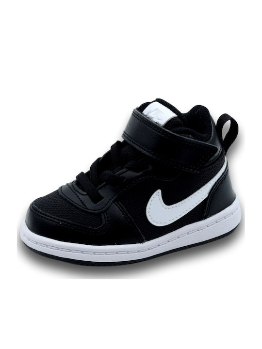 Court Borough Mid Pe Αθλητικά Παιδικά Παπούτσια με Σκρατς Black / White