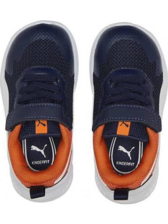 Evolve Run Mesh Kids Sports Shoes Running with Hoop & Loop Closure Blue
