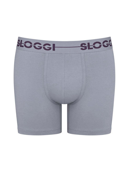 Sloggi Go Boxeri pentru bărbați Gri/violet 2Pachet