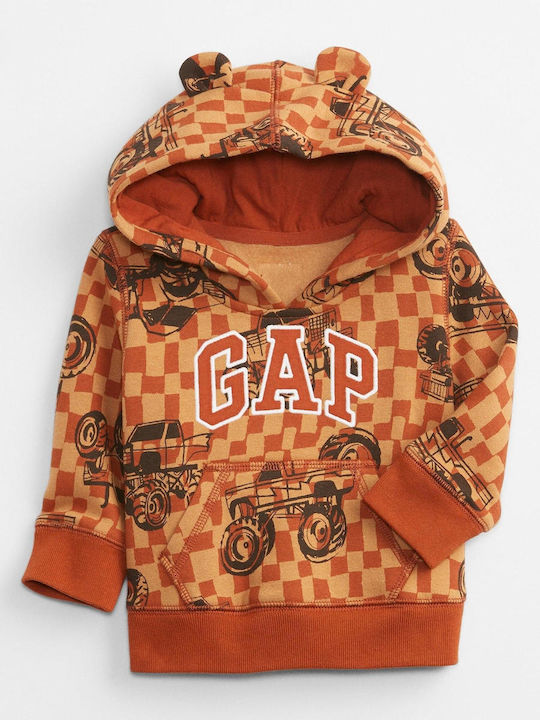 GAP Kids' Sweatshirt with Hood and Pockets Orange