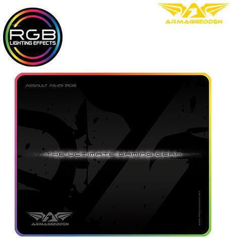 Armaggeddon Assault RGB Gaming Mouse Pad 300mm with RGB Lighting via USB Black AS29R