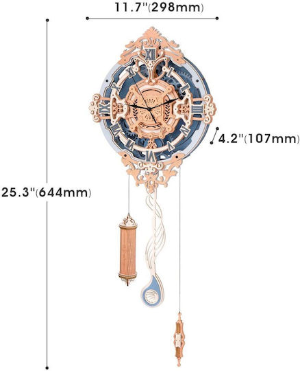 Robotime Παιχνίδι Κατασκευών Ξύλινo Wall Clock Romantic Notes για Παιδιά 14+ Ετών