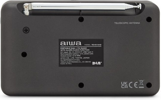 Aiwa RD-40DAB/BK Φορητό Ραδιόφωνο Επαναφορτιζόμενο DAB+ Μαύρο