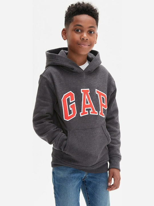 GAP Fleece Kinder Sweatshirt mit Kapuze und Taschen Gray Logo
