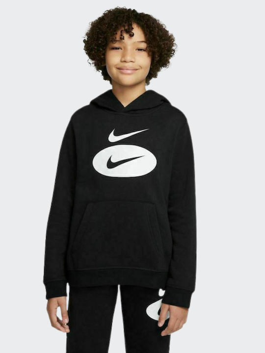 Παιδικό Φούτερ με Κουκούλα και Τσέπες Μαύρο SPORTSWEAR