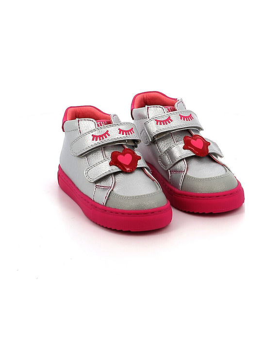 Παιδικά Sneakers High με Σκρατς Ασημί