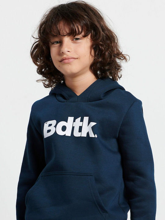 Fleece Παιδικό Φούτερ με Κουκούλα και Τσέπες Μπλε
