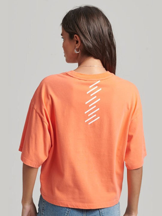 Superdry Code Core Γυναικείο Αθλητικό T-shirt Πορτοκαλί
