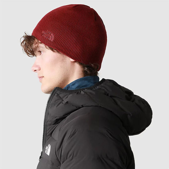 Bones Recycled Beanie Unisex Beanie mit Rippstrick in Burgundisch Farbe