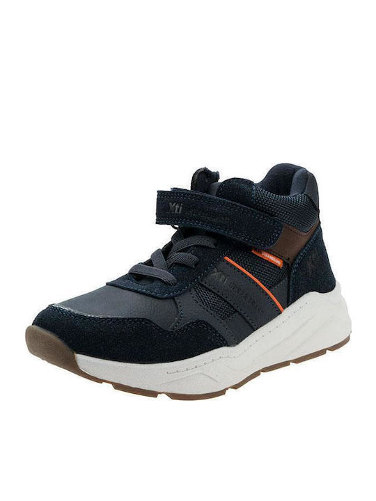 Παιδικά Sneakers High με Σκρατς Navy Μπλε