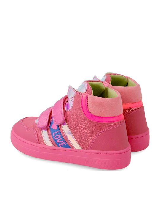 Kids Sneakers High with Scratch Fuchsia