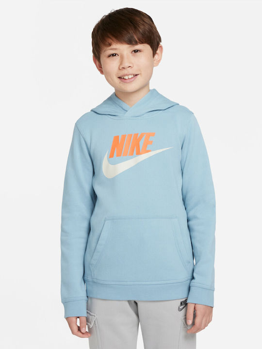 Fleece Kids Sweatshirt with Hood and Pockets Light Blue