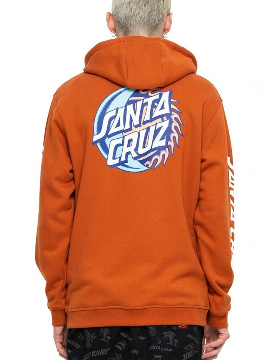 Santa Cruz Men's Sweatshirt with Hood and Pockets Orange