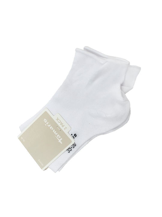 Tamaris Damen Einfarbige Socken Weiß 1Pack