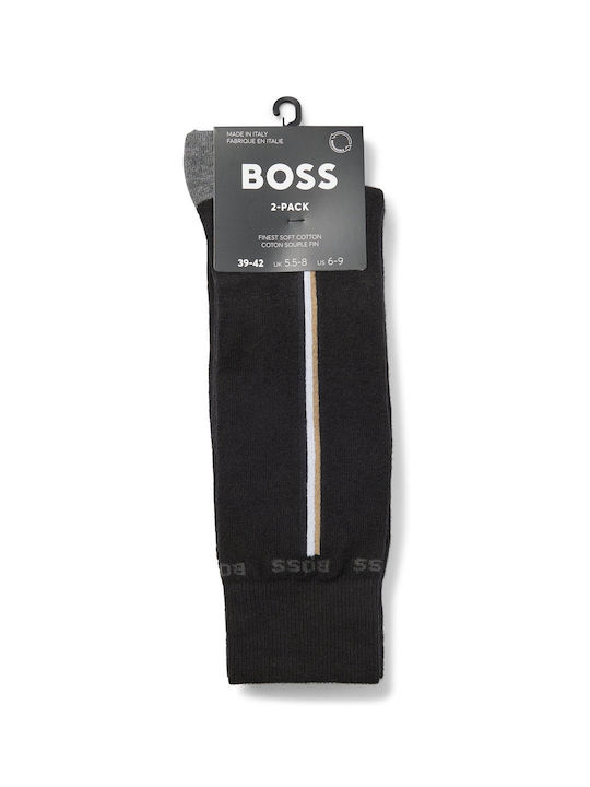 Hugo Boss Ανδρικές Κάλτσες με Σχέδια Μαύρες 2Pack