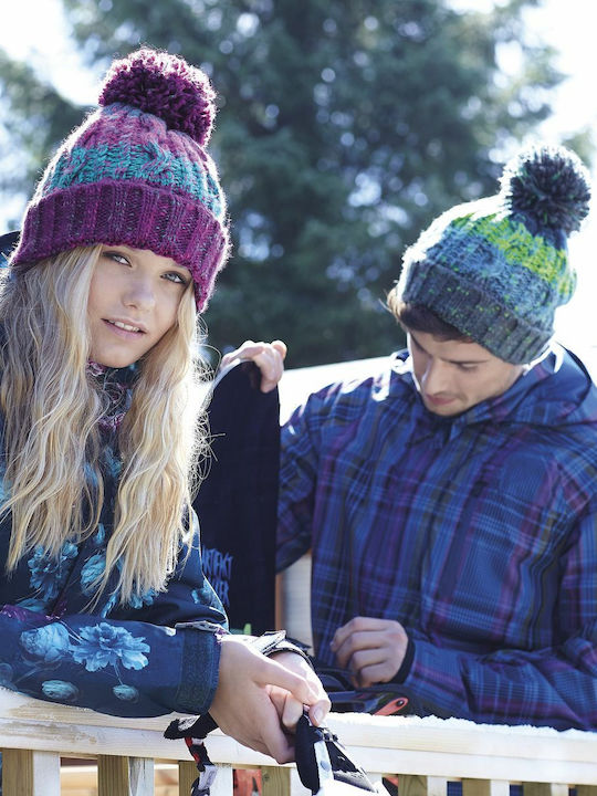 Beechfield B486 Γυναικείος Pom Pom Beanie Σκούφος Lavender Fizz