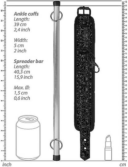 Shots Ouch Luxury Spreader Bar Μπάρα Ακινητοποίησης σε Μαύρο Χρώμα