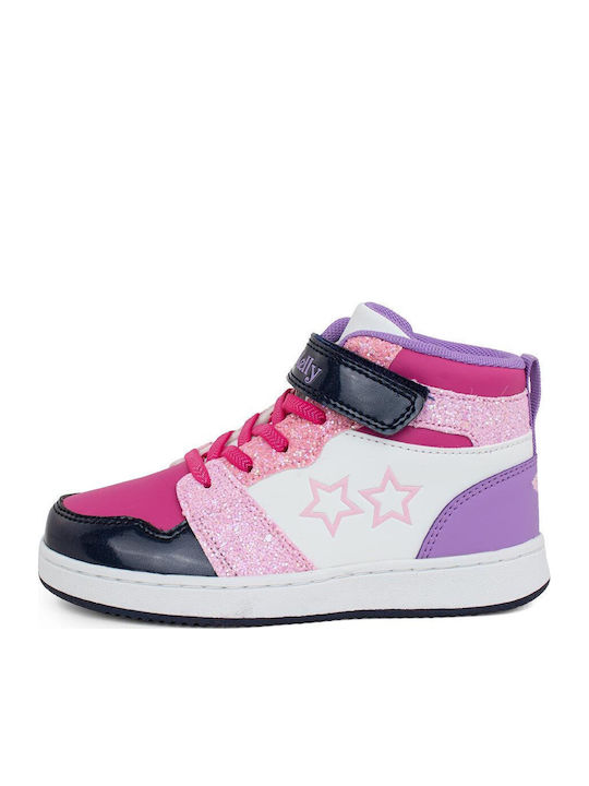 Anna Παιδικά Sneakers High με Σκρατς Ροζ