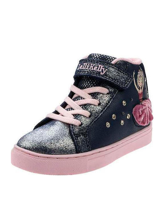 Kids Sneakers High with Scratch & Lights Blue