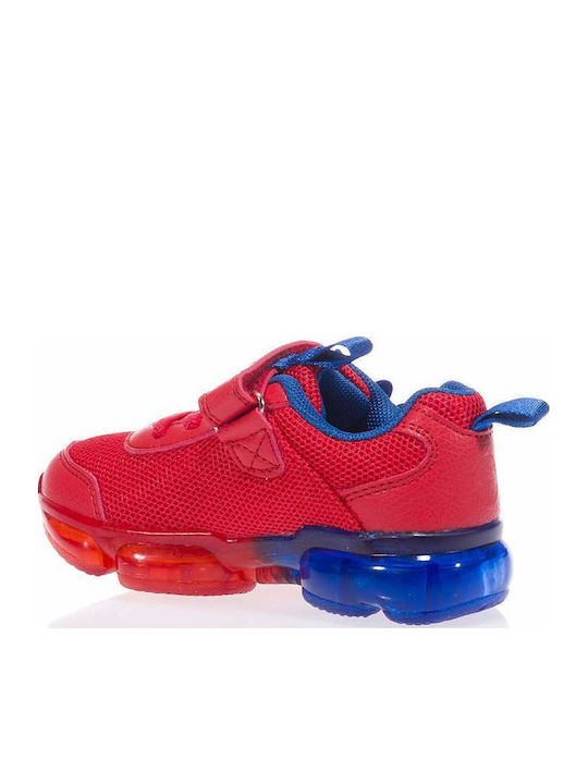 Παιδικά Sneakers με Σκρατς & Φωτάκια Κόκκινα