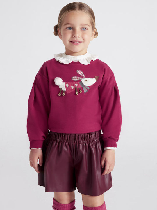 Kids' Leather Skirt Monochrome Burgundy