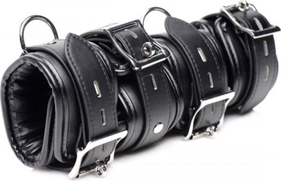 XR Strict Leather Slave Bondage Shackle Set Σετ για Δέσιμο Λαιμού & Άκρων σε Μαύρο Χρώμα