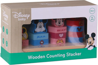 Tooky Toys Stacking Toy Πύργοι Στοίβαξης Mickey & Minnie made of Wood for 18++ Months