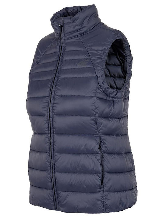 4F Kurz Damen Ärmellos Puffer Jacke für Winter Blau