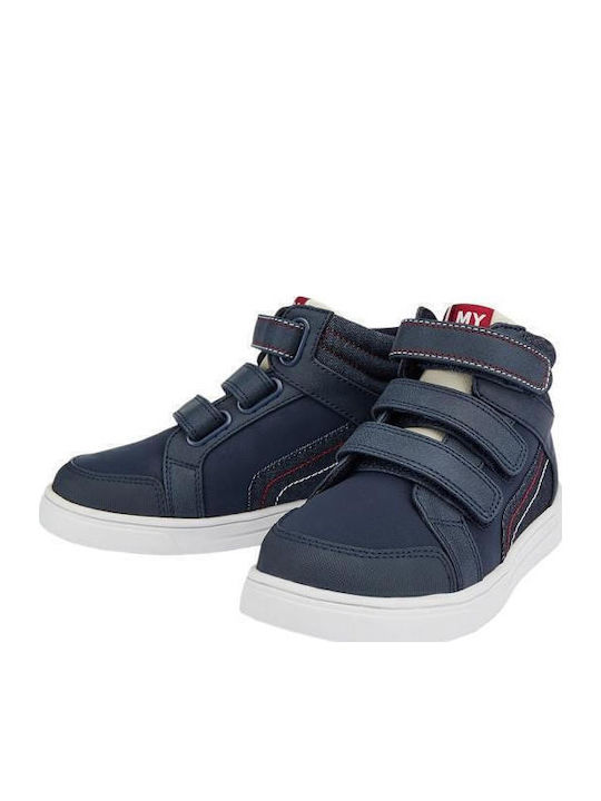 Παιδικά Sneakers High με Σκρατς Navy Μπλε