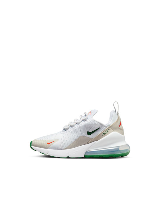 Nike Παιδικά Sneakers Air Max 270 White / Safety Orange / Light Bone / Gorge Green