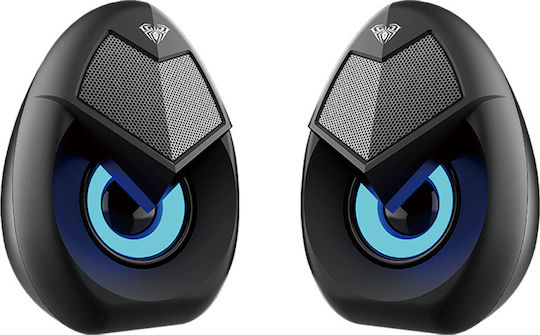 Aula N-69 Ηχεία Υπολογιστή 2.0 με RGB Φωτισμό και Ισχύ 3W Μαύρα