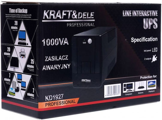 Kraft & Dele KD-1927 UPS 1000VA 600W