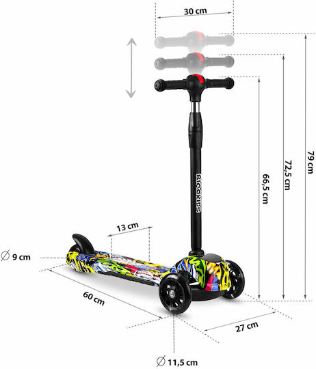 Ricokids Kids Scooter Foldable Scooter 3-Wheel Multicolour