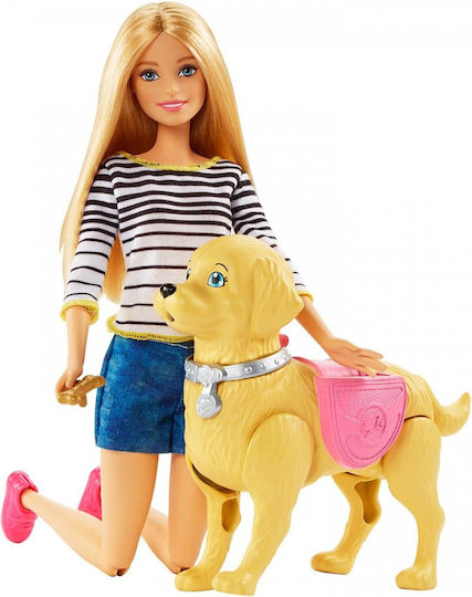 Barbie Walk & Potty Pup Σετ Κούκλας για 3+ Ετών