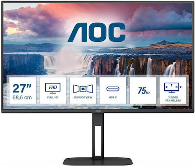 AOC 27V5CE/BK IPS Monitor 27" FHD 1920x1080 cu Timp de Răspuns 4ms GTG