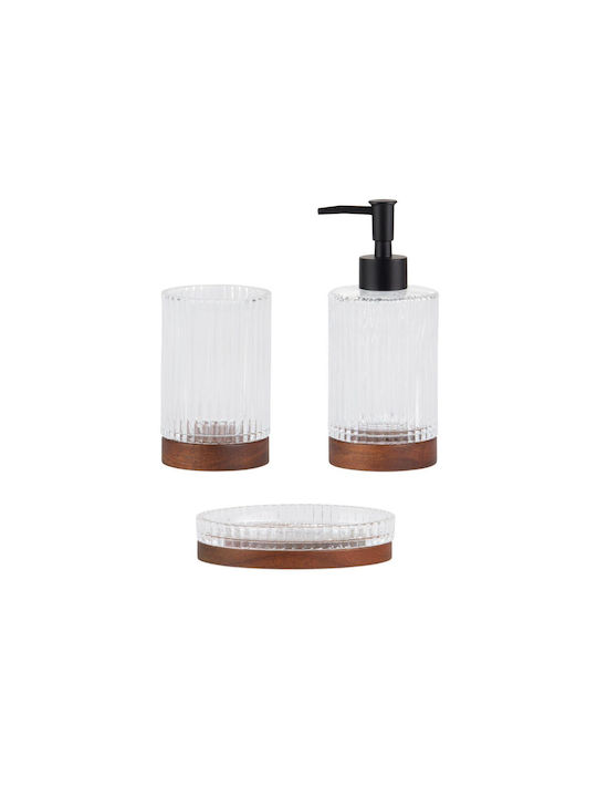 Andrea House AH- Wooden Cotton/Swabs Case Countertop Transparent